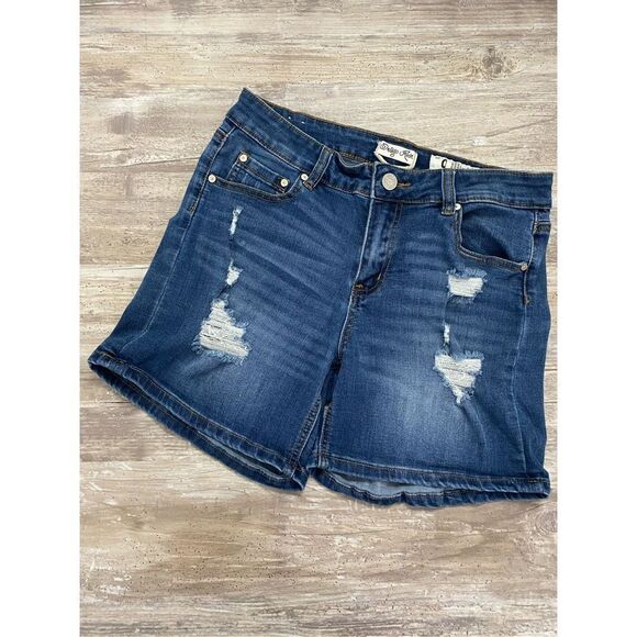 Indigo Rein Distressed Jean Shorts Boyfriend Women’s Junior’s Size 9 - Picture 1 of 4